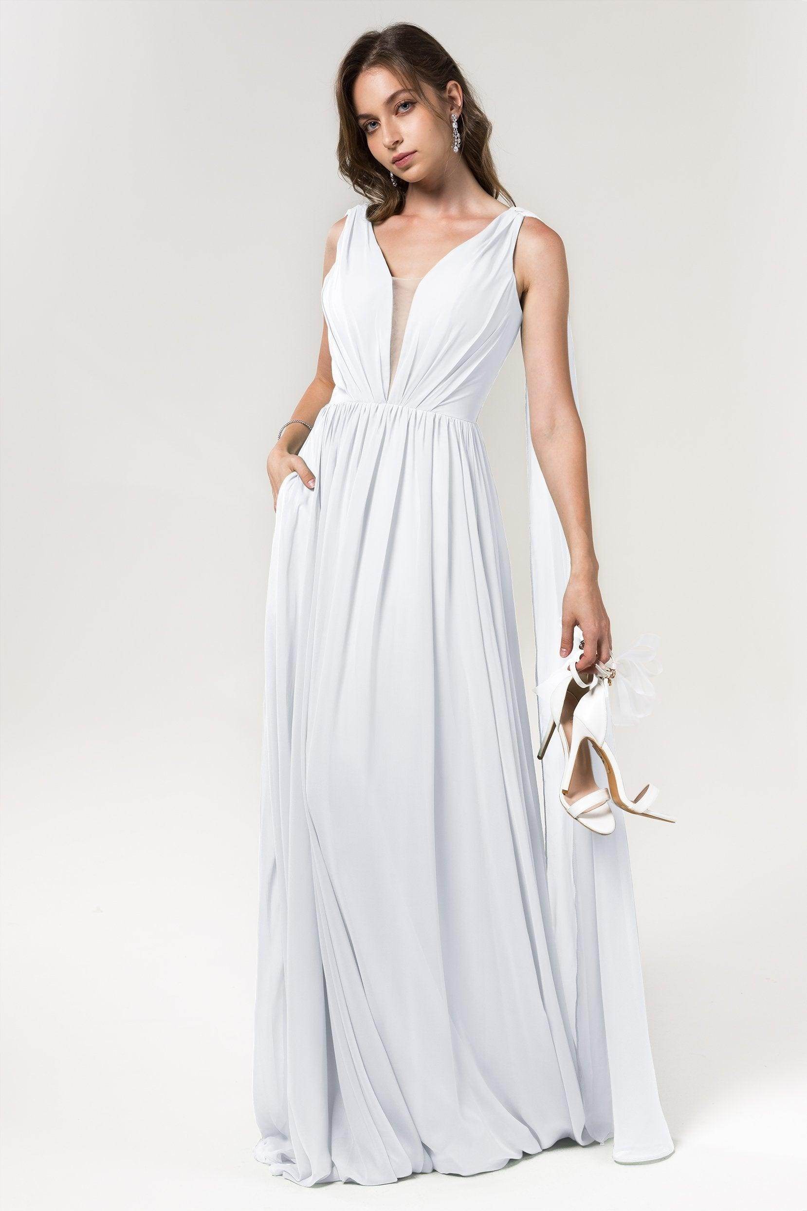 A-Line Floor Length Chiffon Bridesmaid Dress Formal Dresses CB0565 - COCOMELODY